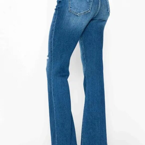 bytos Full-Size High-Rise Bootcut Jeans with Pockets - Picture 3 of 3